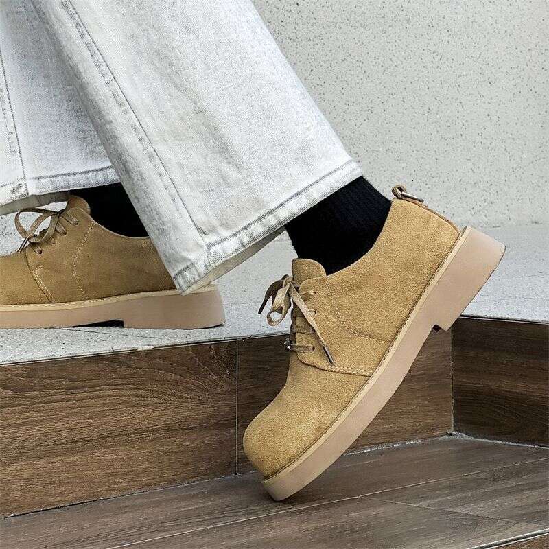 New Leather Spring Shoes High-top Men's Heightening Tooling Martin Boots