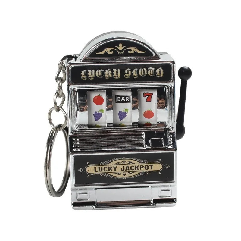 Fruit Slot Machine Keychain Lucky Charm Jackpot Keychains Mini Casino Pendant Bag Novelty Gifts for Kids Adults 250804