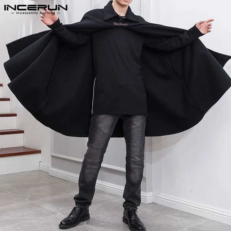 Tops 2024 American Style New Mens Long SLeeveless ShAWl Cape Coats Casual Loose Solid All-match Overcoats Trench S-5XL W250815