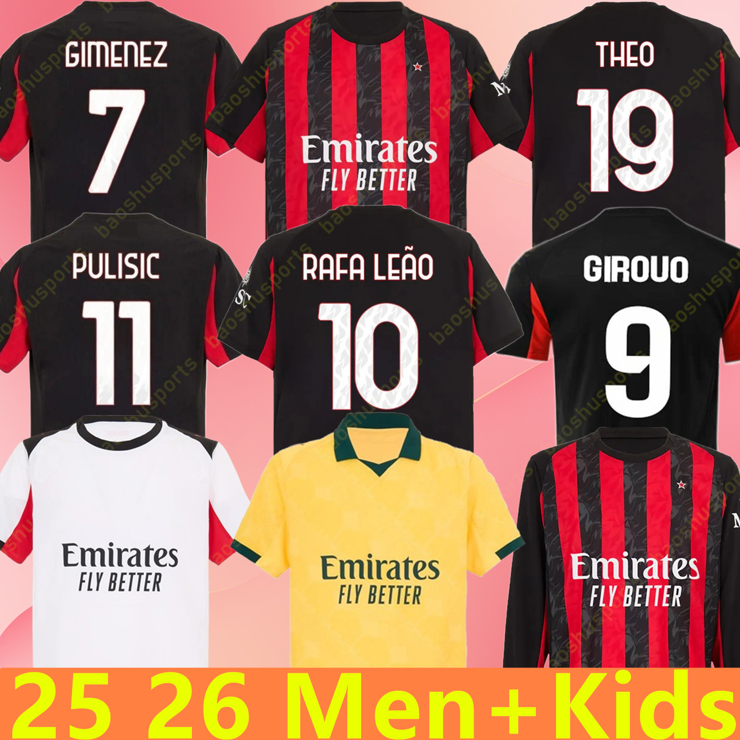 2025 26 MILANS IBRAHIMOVIC GIROUD Soccer Jerseys 25 26 PULISIC THEO TONALI REIJNDERS Shirt ROMAGNOLI RAFA LEAO S.CASTILLEJO REIJNDERS LOFTUS-CHEEK Football uniform