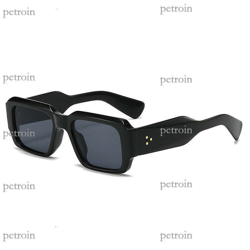 New Fashion Square Frame Rivet Sunglasses Personality Trendy Women's Sun Protection Shades