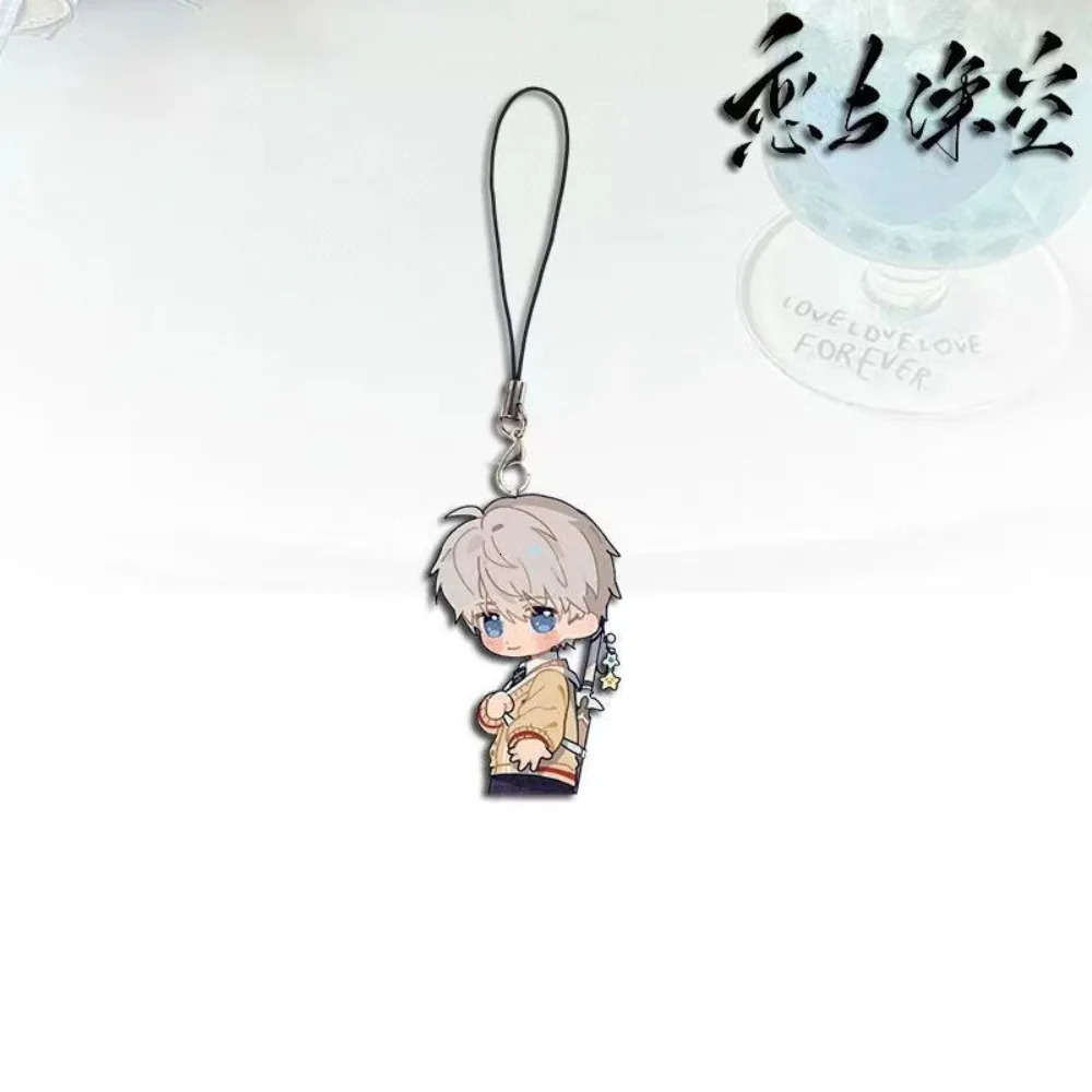 Love and Deepspace Sylus Qin Che Rafayel Xavier Zayne Q Version Cosplay Key Chain Acrylic Keychains Mobile Phone Lanyard Pendant 250811
