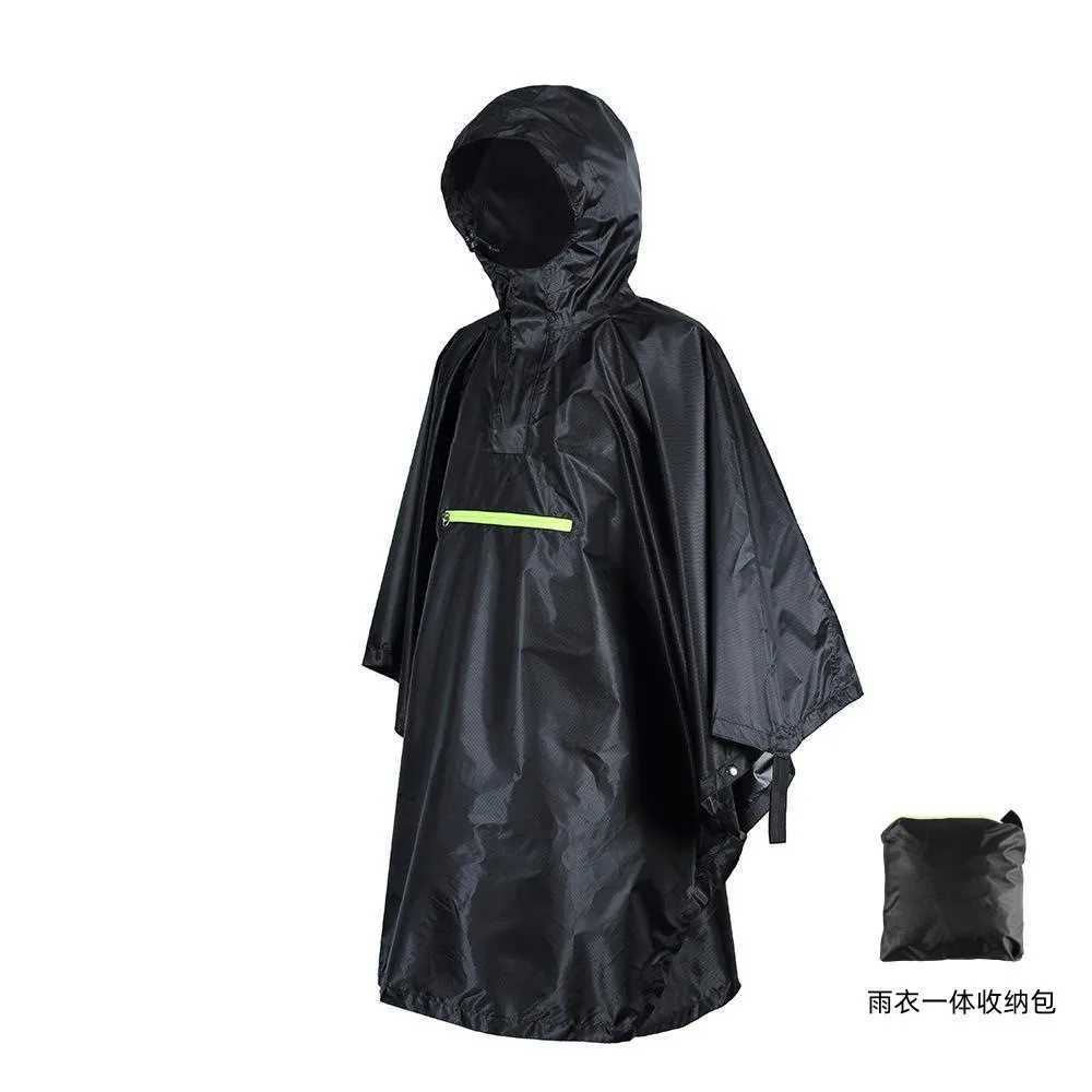2025 Best-selling three-in-one cloak raincoat adult outdoor hiking polyester multifunctional rain poncho Y250814