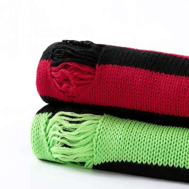 Designer Clothing 2025 Black Stripe Sweaters Destroyed Ripped Sweater Pullover Hole Knit Jumpers Men Oversized Sweatshirt Haruku Long Sleeve Tops