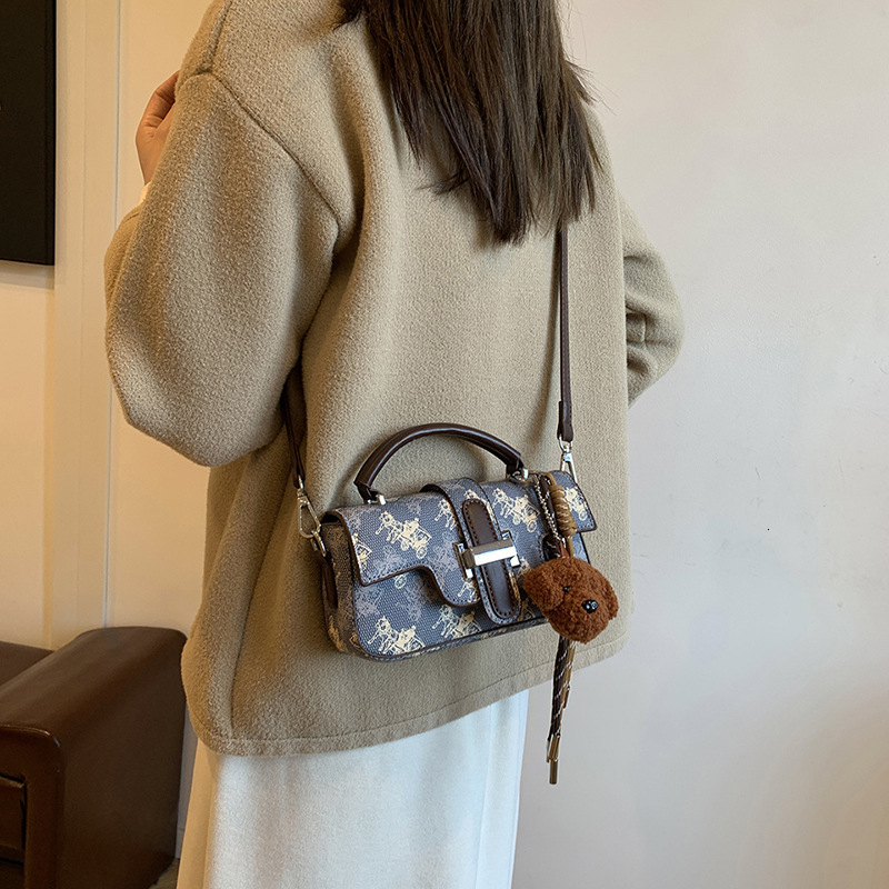 Vintage Women's Chain Bag Luxury Printed Handbag Free Shipping Designer High-end New Small Square Bag Commuting Shoulder Crossbody Bag Casual Bag