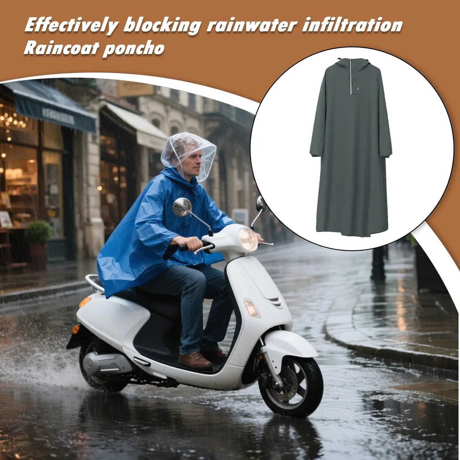 Rain Poncho Motorcycle Riding Raincoat Breathable Long Rain Poncho For Scooter Hunting Hiking Camping Cycling Mountain Outdoor Y250814
