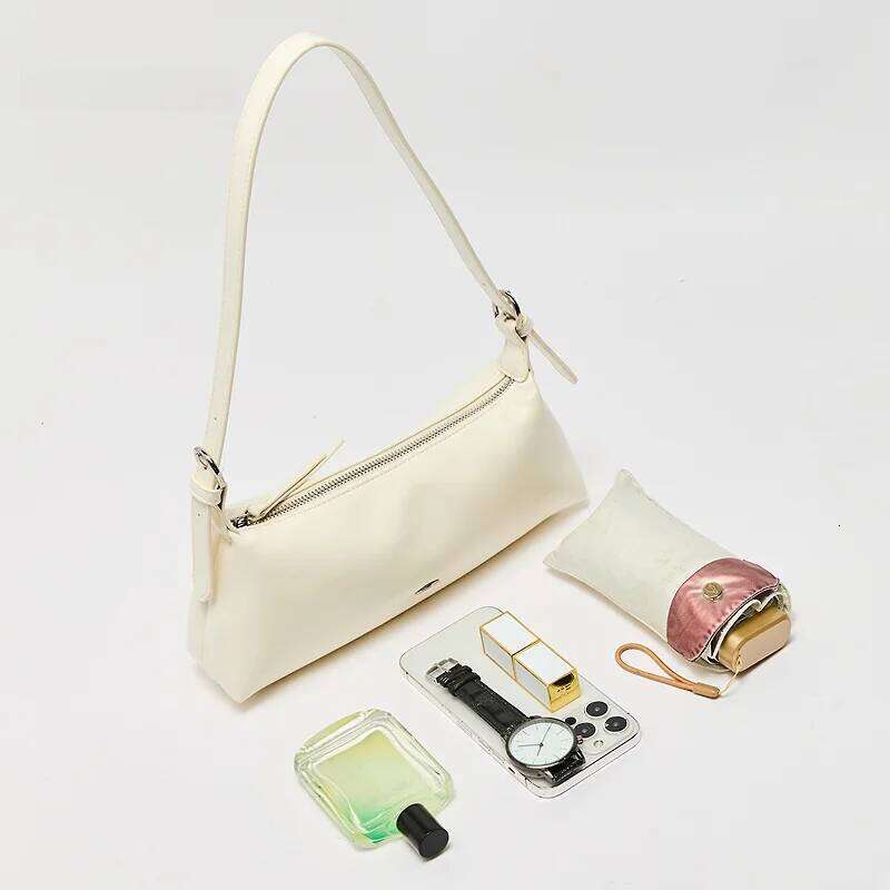 Casual Summer Underarm Women's Satchel Lazy Sle Korean Simple Faion Soft Leather Crossbody Bag Square Ape Medium Size