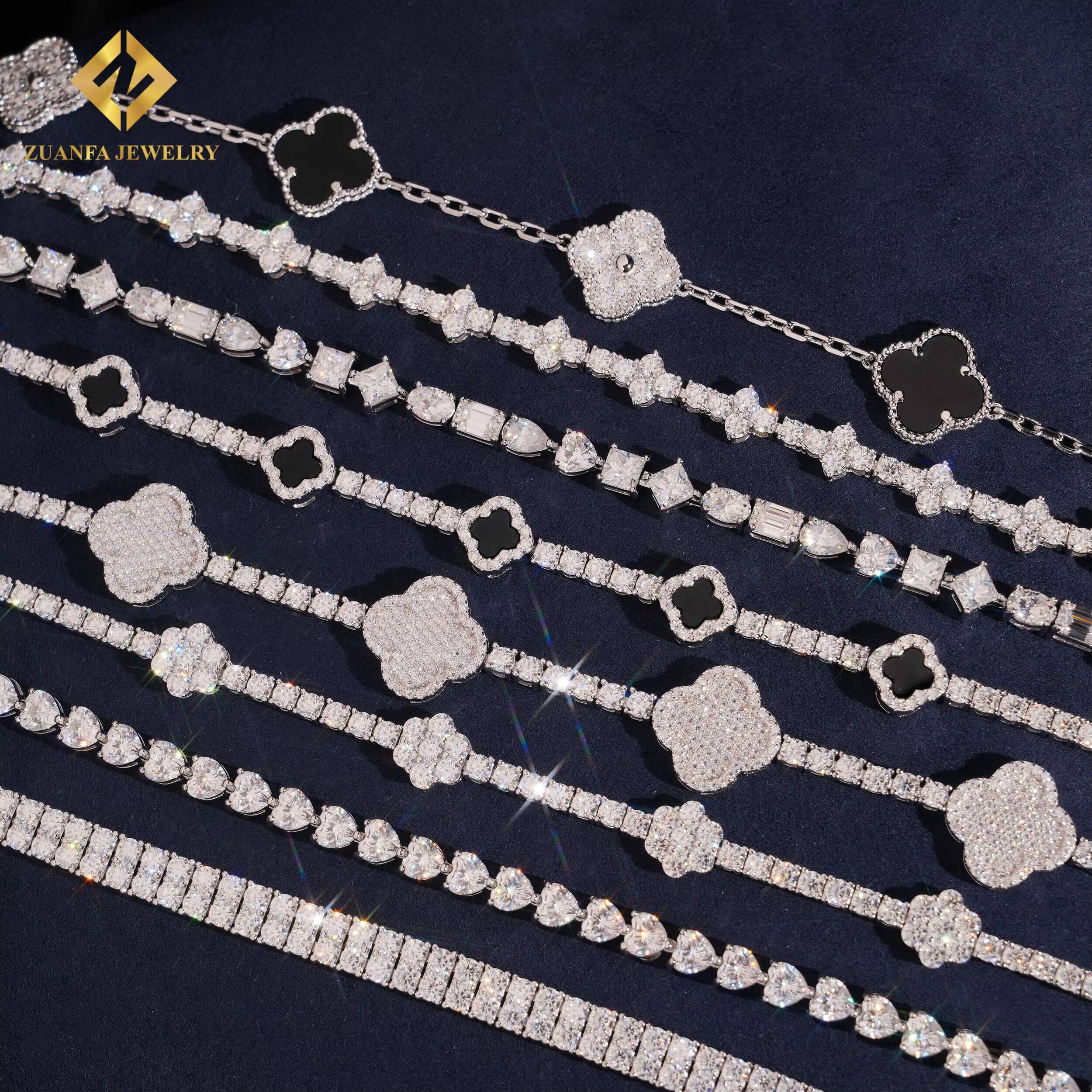Wholesale Price 925 Sterling Silver Moissanite Pass Diamond Test Tennis Chain Bracelets Fine Jewelry
