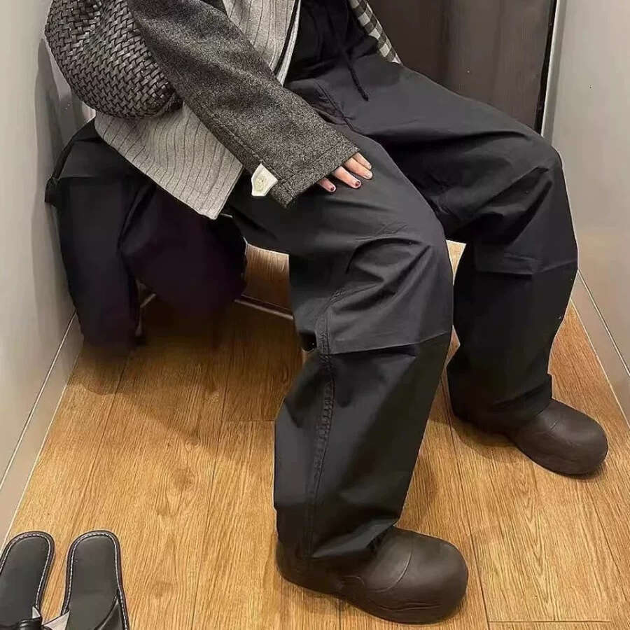 Designer Style U Series No Label Alternative Parachute Cuffed Paratrooper Oversized Casual Long Pants Unisex B5