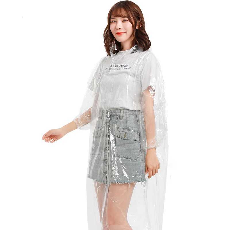 1 pcs Fashion Ms. Mens Raincoat Thicken Waterproof Adult Transparent Camping Hooded Outdoor Portable Disposable Poncho Y250814