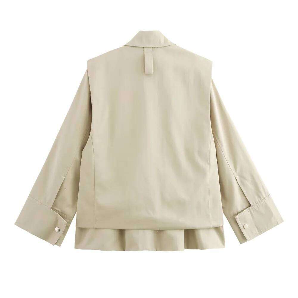 Designer Clothing 2025 New Early Autumn Women's Clothing And Versatile Fashion Lapel Simple Casual Vest Jacket