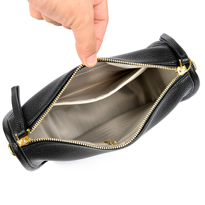 Autumn New Women's Shoulder Bag Women's Pillow Bag Women's Armpit Bag Lychee Patterned Autumn New Designer Bag New Genuine Leather Wome