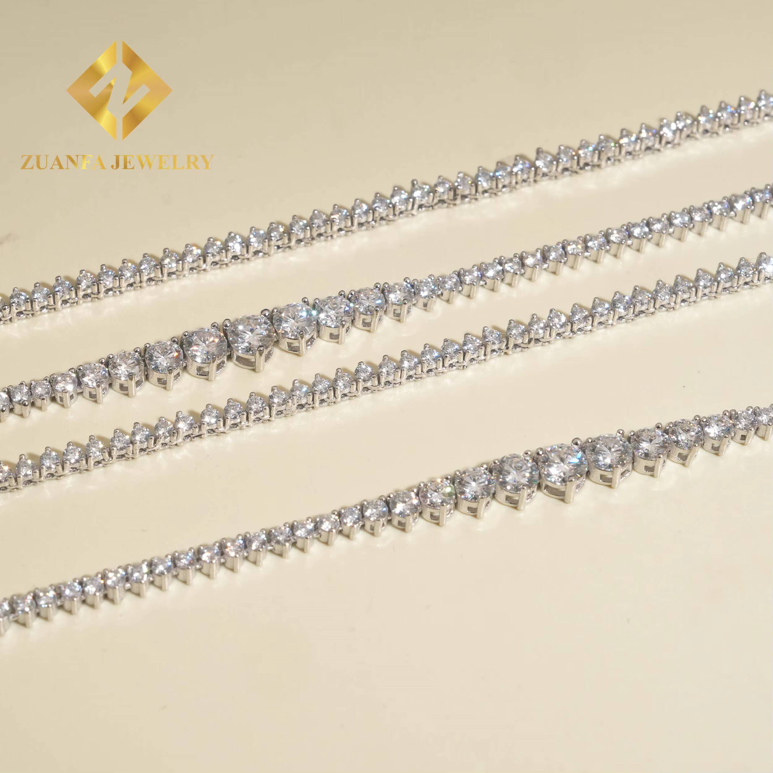 Hot Sale Tennis Chain 925 Sterling Silver Bracelet Pass Diamond Tester GRA Certified VVS Moissanite Chock Necklace