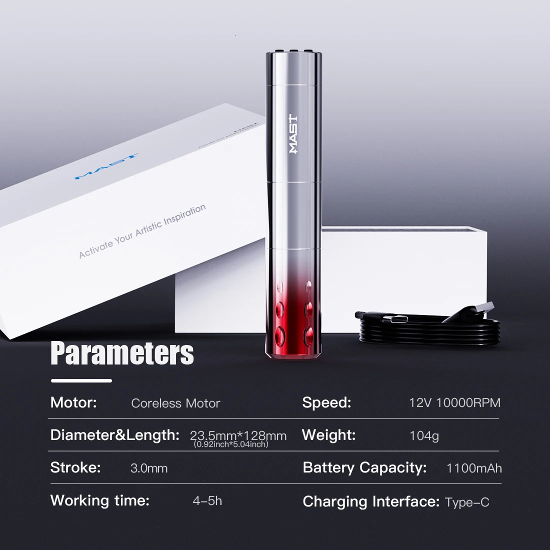 Mast Wireless Tattoo Machine for Permanent Makeup Eyebrows Lips Artist Supplies Gun Fit Universal Cartridges 250809