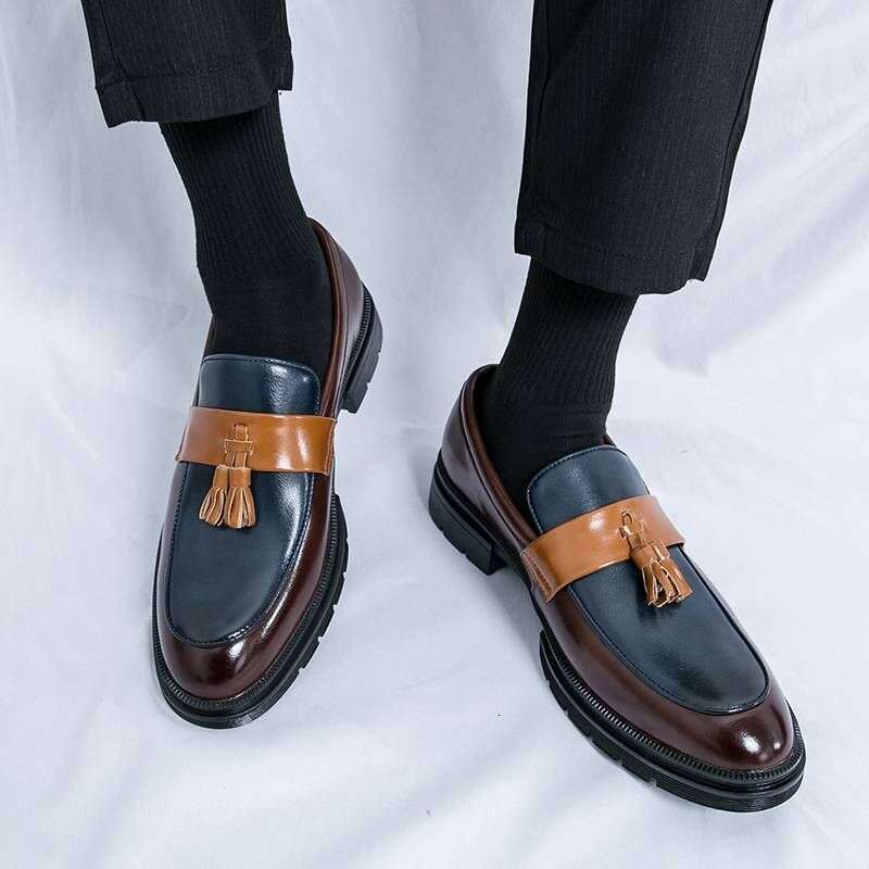 Men's High Quality Leather Slip-on Formal Oxfords Footwear Driving Party Dating Business Work Shoes Tassel Loafers 38-46