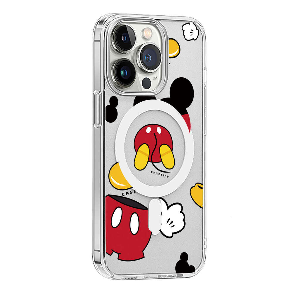 DHgargets Compatible with Apple 16 Pro Max Cartoon Phone Case Magnetic iPhone 16E Stand IP 14m Mouse Magsafe