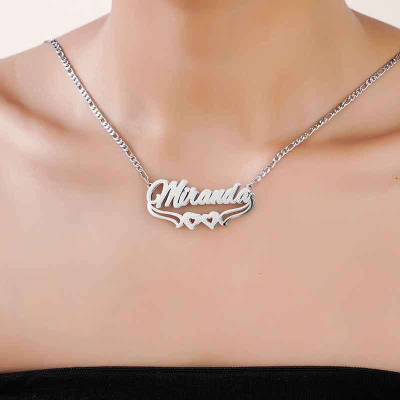 Name Necklace Personalized Double-layer 3D Necklace With Customized Name Stainless Steel Jewelry 241025