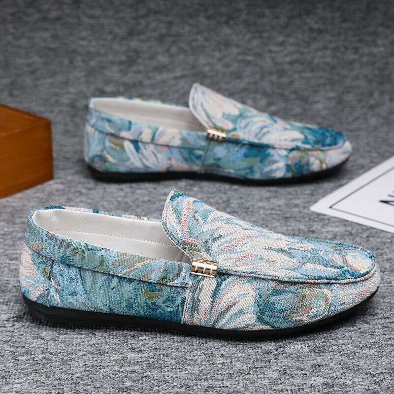 Spring Men's One Step, Douban Korean Edition, Trendy Versatile Cloth Soft Sole Casual Shoes, New Style for Lazy Men