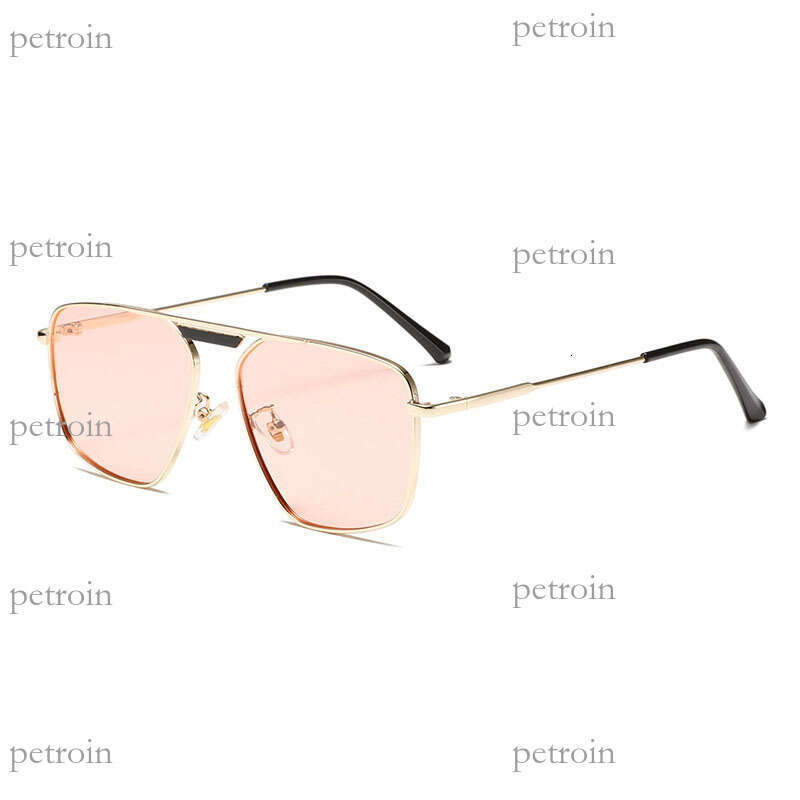 New fashion Polarized Square Frame Metal Sunglasses TikTok Anti-Blue Light