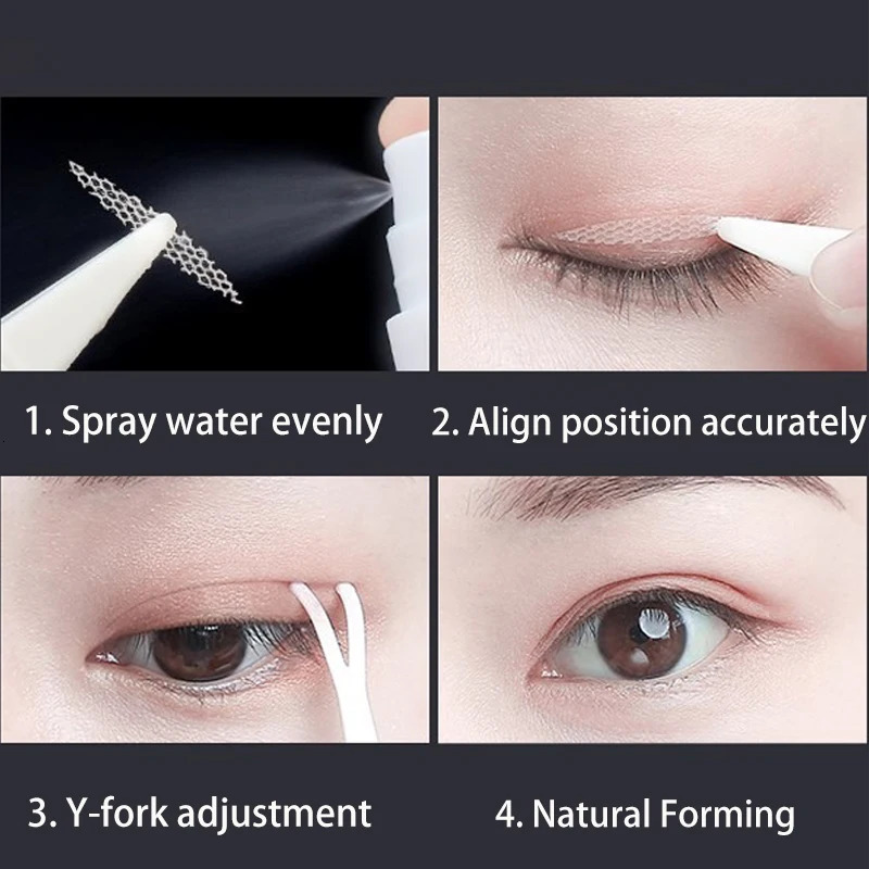 240Pcs Double Fold Eyelid Tape Sticker Lace Nature Clear Beige Stripe Self-adhesive Natural Eye Makeup With Tool Pro Cosmetics 250811