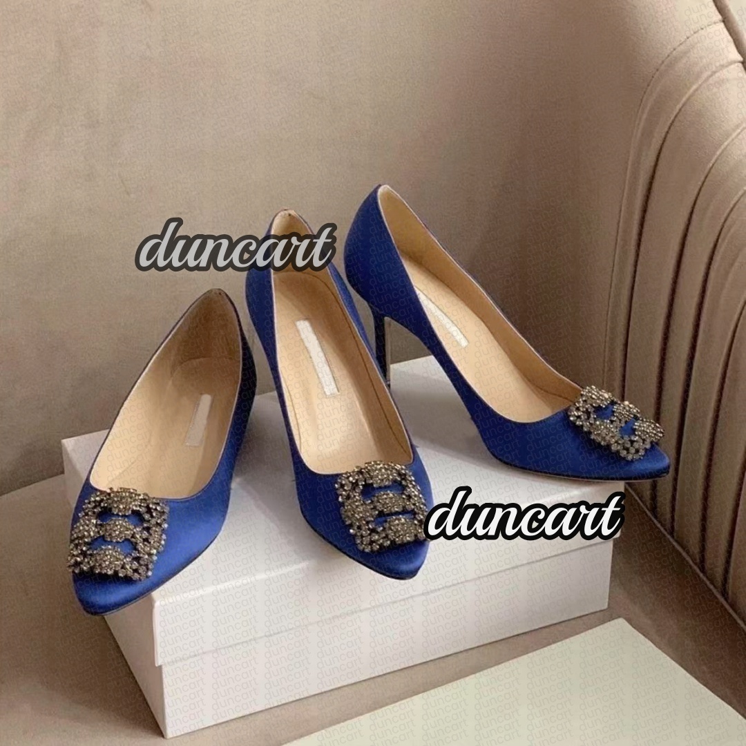 Designer Women Maysli Sandals Manoloo Shoes Lady Slingback heel Pointed Toe Pumps Buckle-detail Lady Sexy Party Wedding Stiletto High Heels