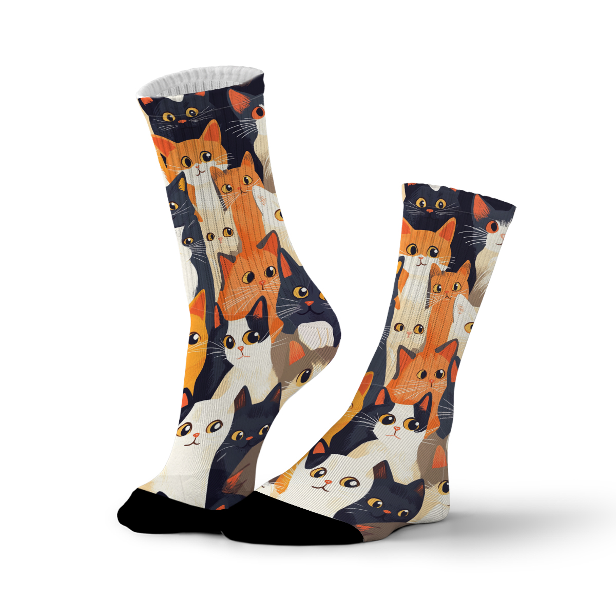Cute Cat Collage Unisex Tube Designer Sock C148