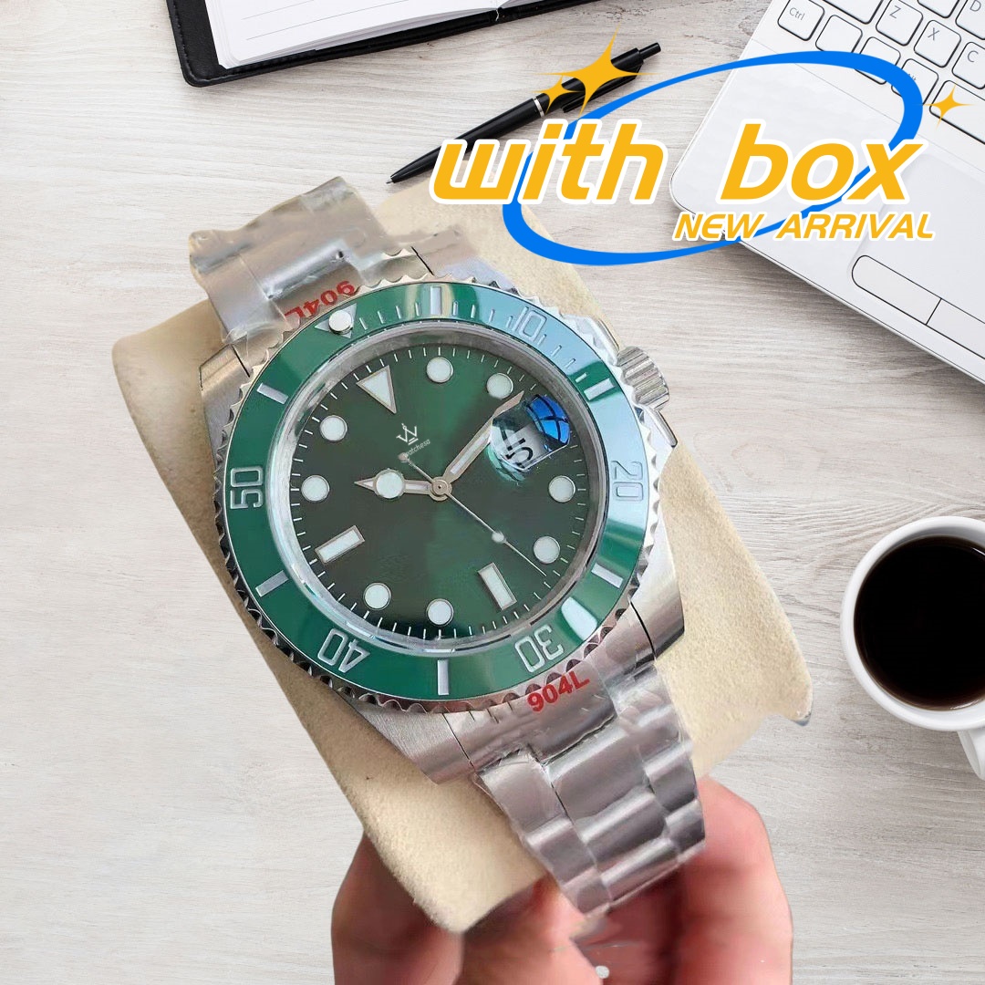 Men watch automatic movement desianel watches 40MM Stainless steel/Rubberwatchband luxury Wristwatches withsapphire alass box reloi orologio montre luminous