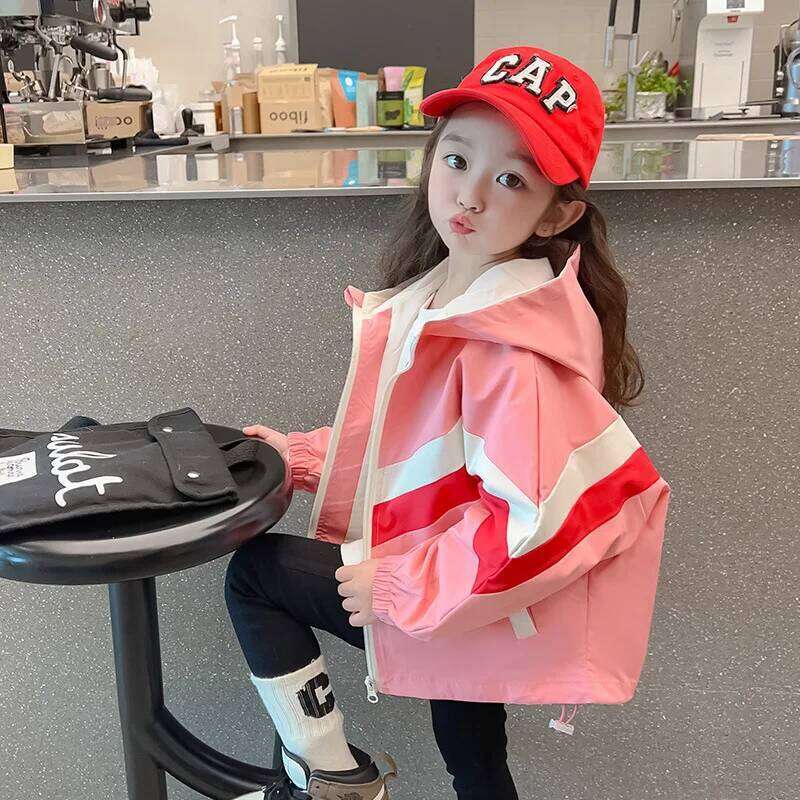 Coat Hardshell 2024 New Girls Baby Western Style Top Children Spring And Autumn Interchange Jacket