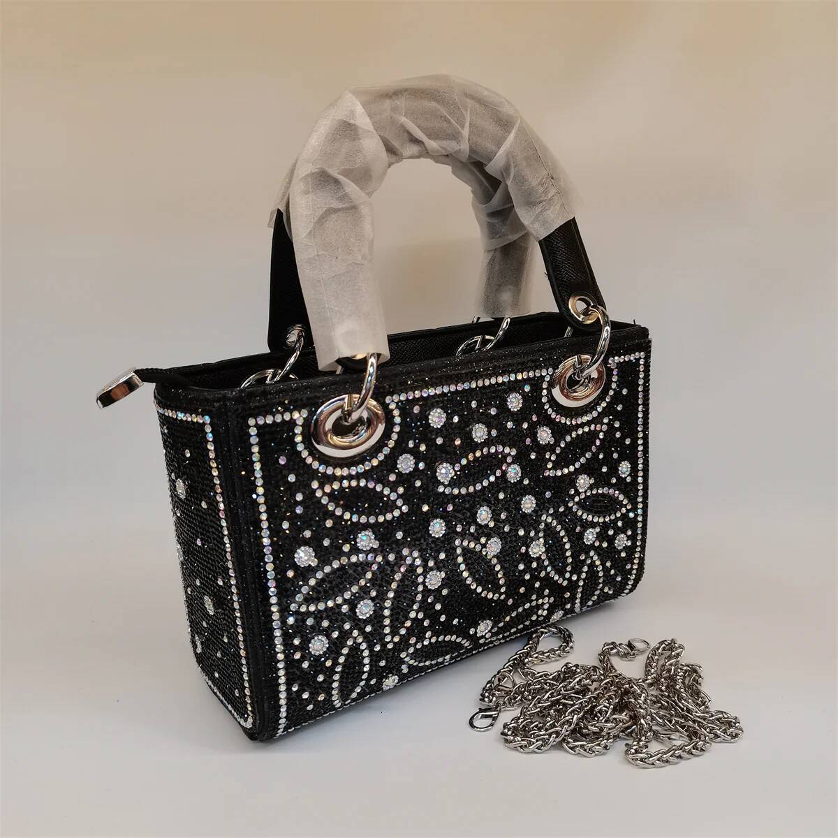Hot Popular Women Rhinestone Evening New Fashion Handbag Clutch Embellished Long Chain Casual Bag F5-405-1