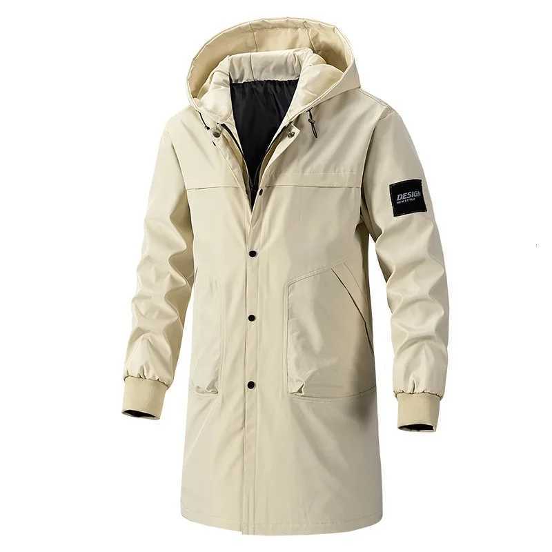 9XL Trench Coat Men Plus Size Long Windbreaker Spring Autumn New Mens Hooded Jacket for Men 8XL Men Clothing W250815