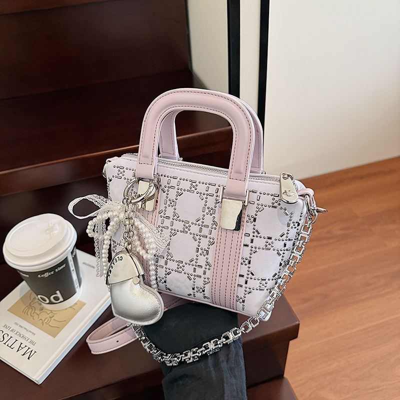 Free Shipping Designer Luxury Korean Sequin Women's Handbag High-quality Handheld Bowling Bag New Fashion Color Block Shoulder Bag Pillow Bag Cas