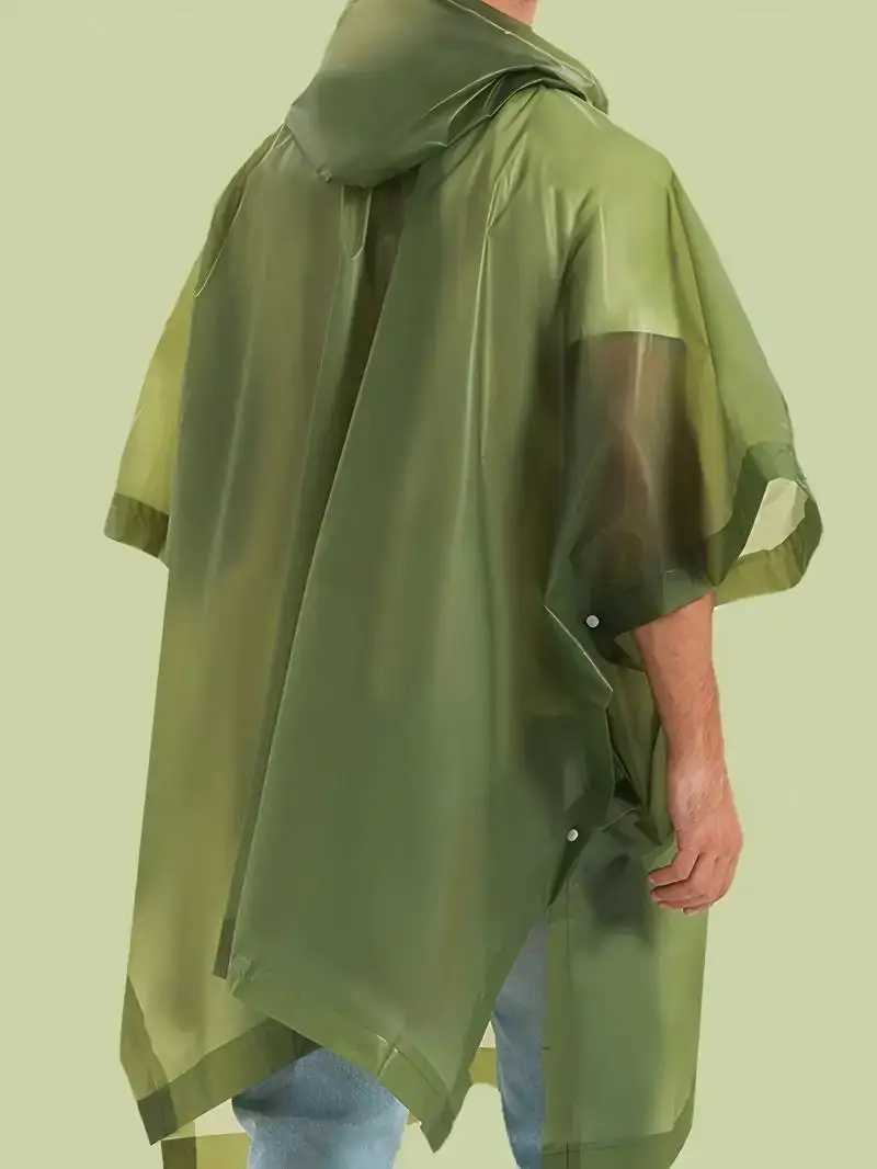 EVA Raincoat Unisex Multifunctional Poncho Transparent Rainwear Casual Style Hooded For Hiking Camping Outdoors Y250814