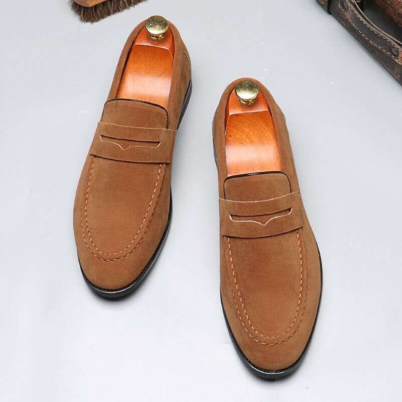 206-2 Solid Color Loafers British Versatile Loafers, One Foot Casual Bean Shoes