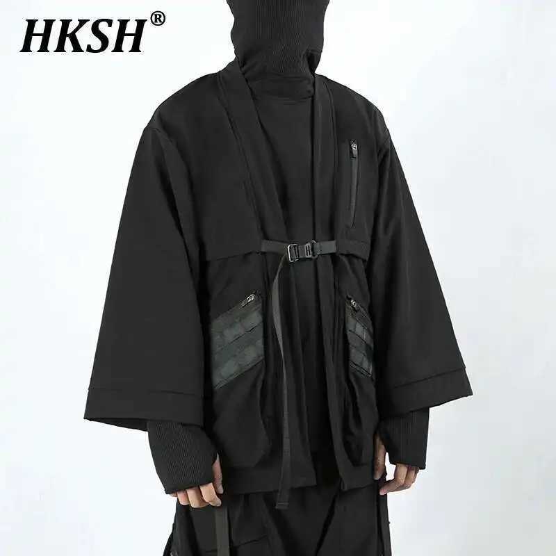 HKSH Spring Autumn New Functional Ninja Taoist Robe Long Sleeve Loose Coat Punk Dark Windbreaker Mens Trendy Chic Techwear HK068 W250815