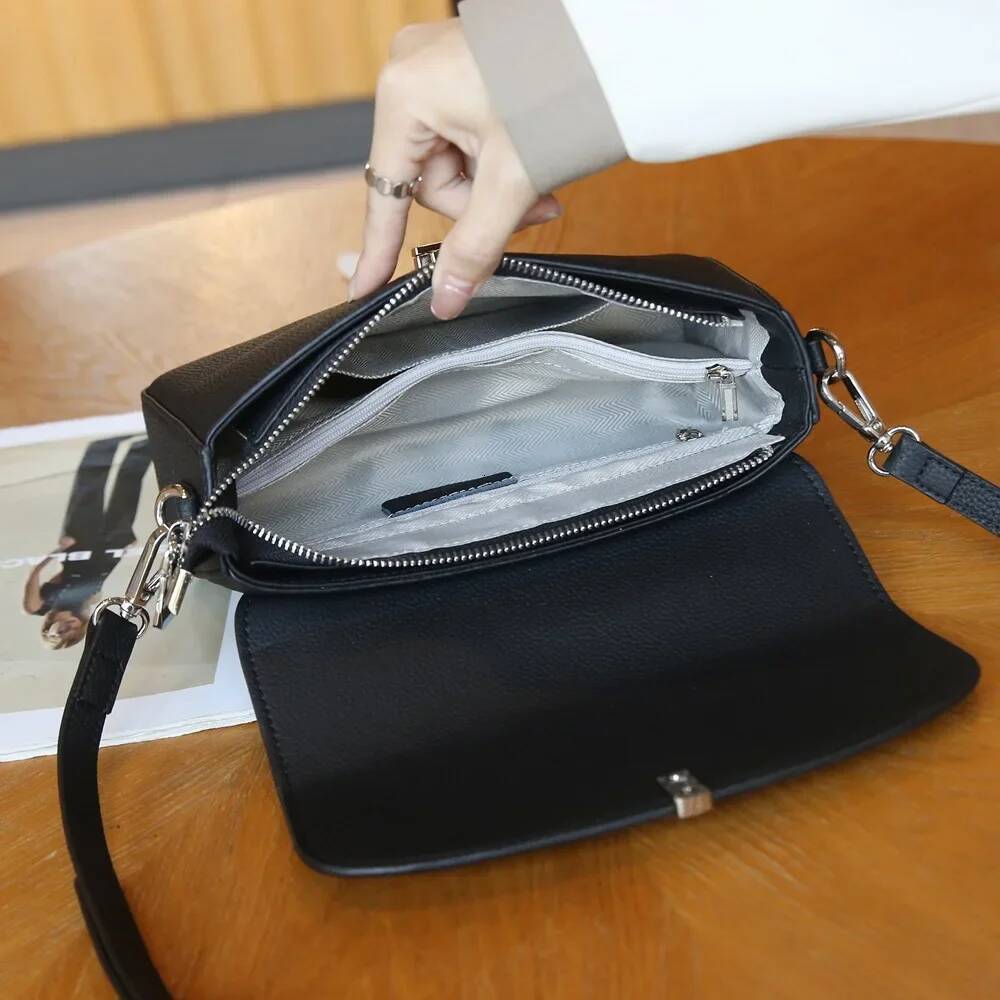 Women's Handbag 2024 New Genuine Leather Versatile Small Square Head Layer Cowhide Underarm High Quality Shoulder Bag