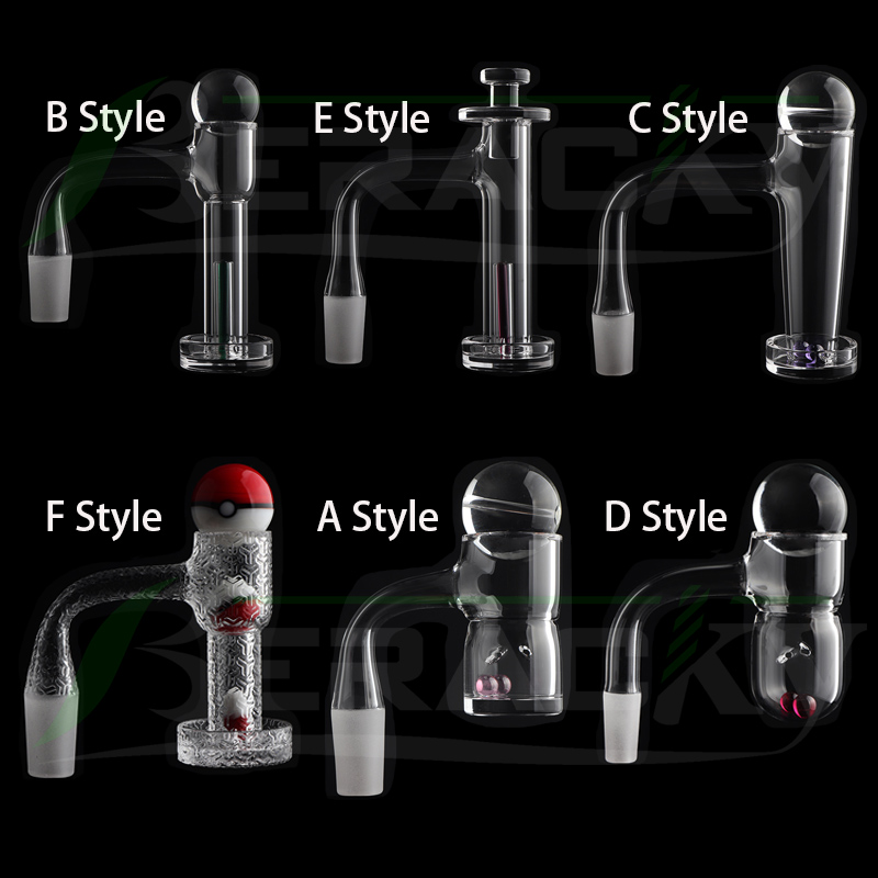 Full Weld Beveled Edge Flat Bottom Round Bottom Splash Guard Quartz banger with 2pcs Spinning Air Holes Terp Slurpers Control Tower Quartz Nail for Glass Water Bongs