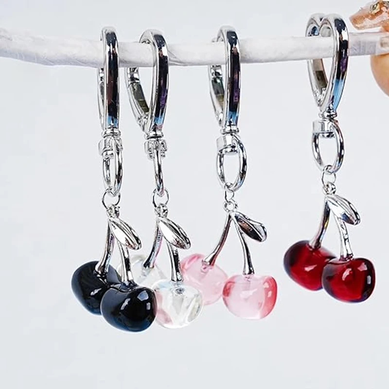 Cute Keyring Cherry Bag Charms Keychain for Bags Carabiner Keys Accessories Wallet Chain Charm Fashion Gifts 250804