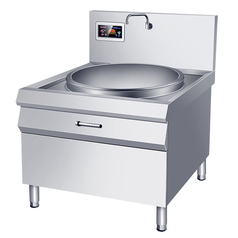 Commercial Single-Burner Electric Stir Fry Wok - Stainless Steel Exterior -Fry Cookware with Easy Clean Design