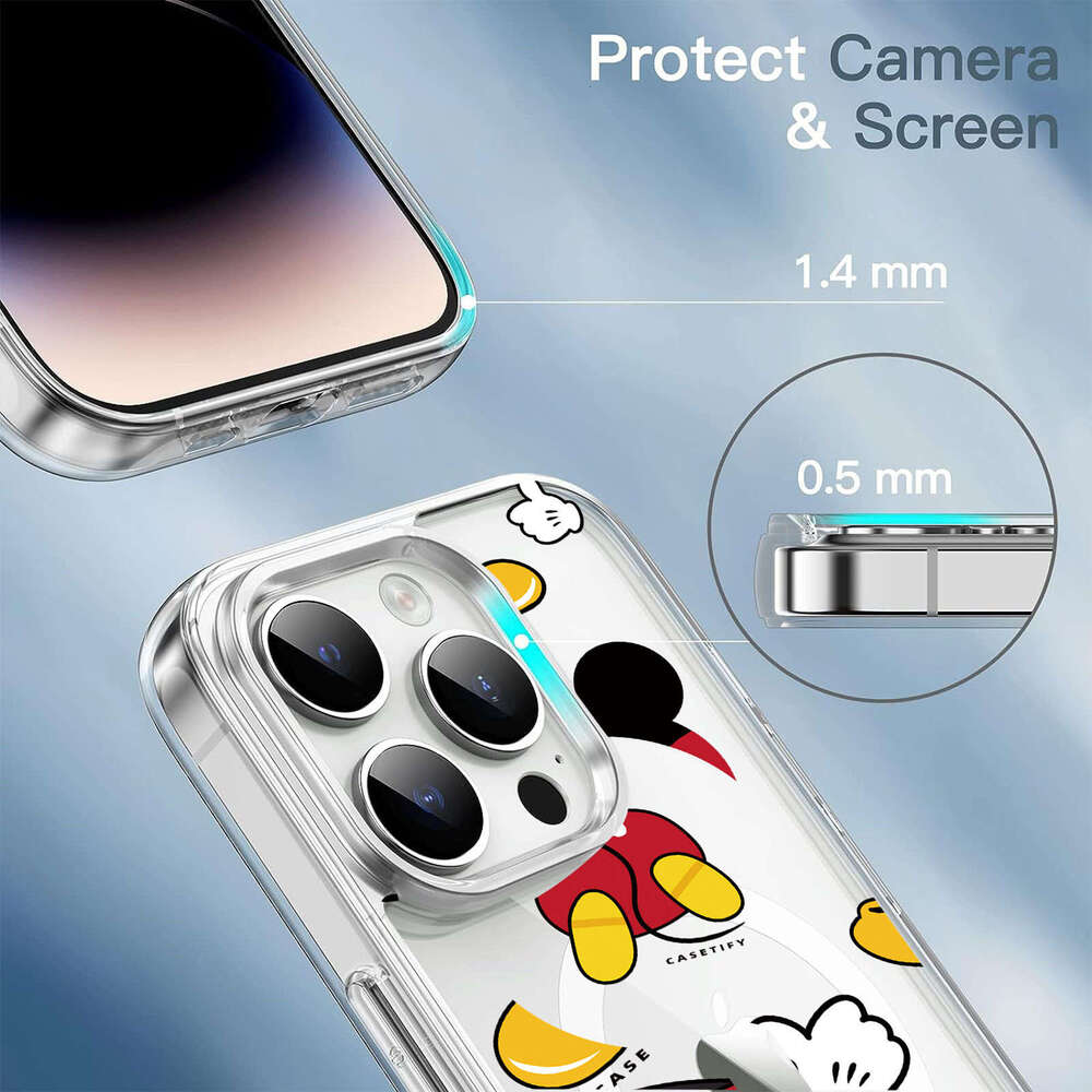 DHgargets Compatible with Apple 16 Pro Max Cartoon Phone Case Magnetic iPhone 16E Stand IP 14m Mouse Magsafe