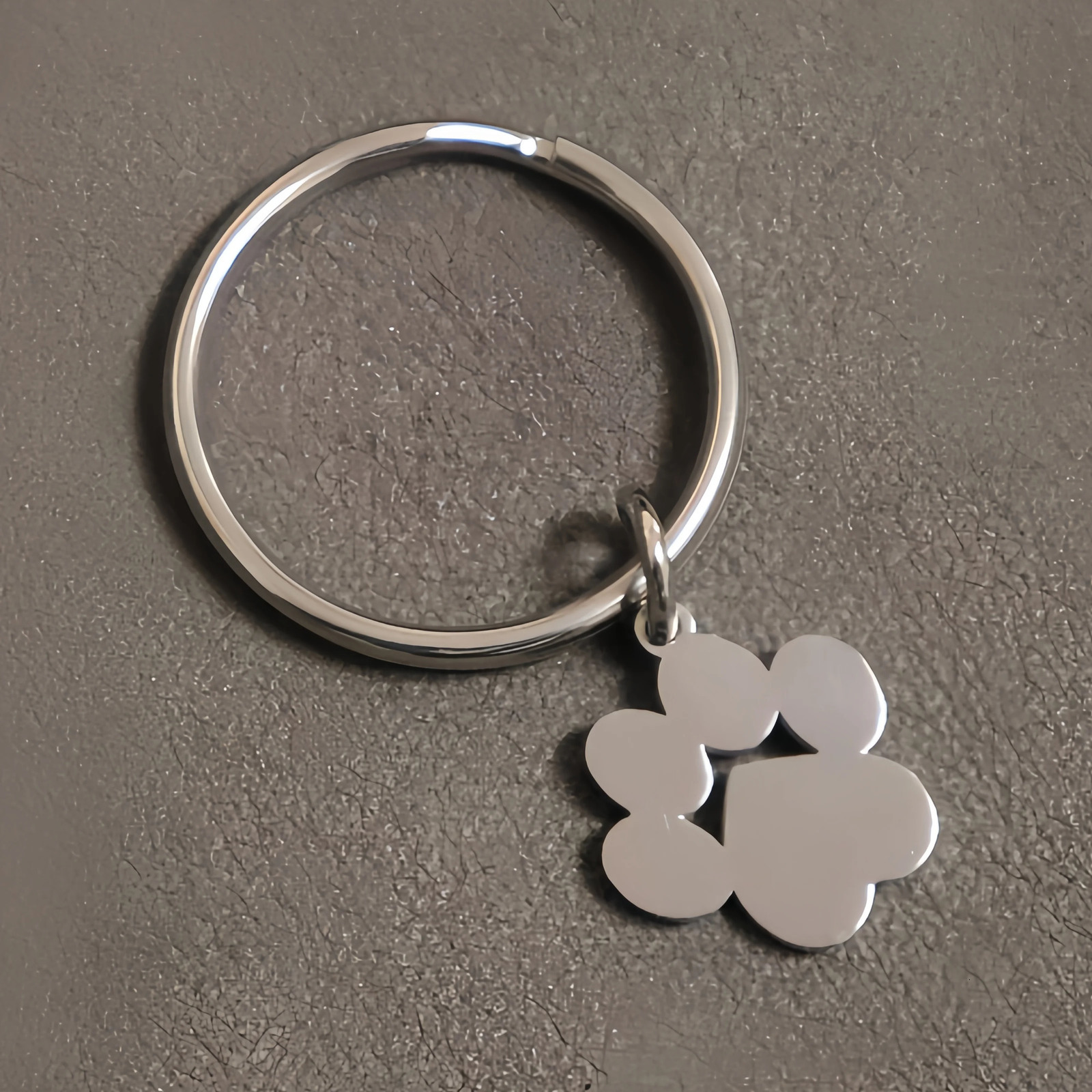 10Pcs 304 Stainless Steel Keychain Cartoon Dog Paw gold steel Color Fashion for Car Keys Pendant 250811