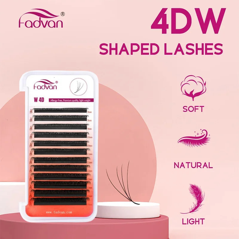 FADVAN 4D W Shaped CD Curl Eyelash Premade Volume Fans Soft Gradient Mink Easy Embellish Natural False Eyelashes 250811