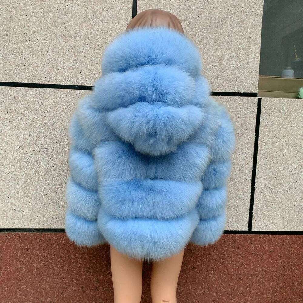 LHXDW children's fox fur coat Kids raccoon fur coat hooded Children's hooded real fur coat girl