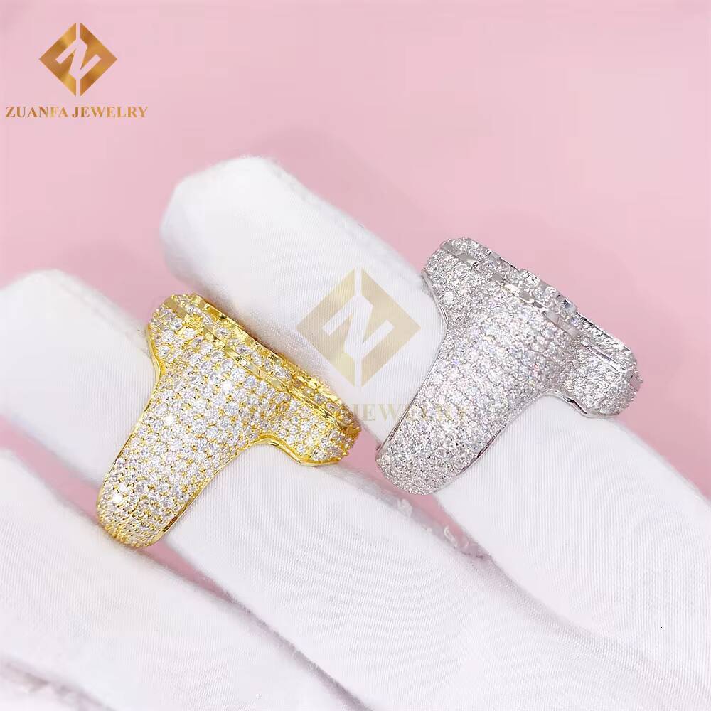 RTS Hot Sale Baguette Pendant Ring Set 925 Sterling Silver Moissnaite Diamonds Shining Jewelry Sets Cross Rings