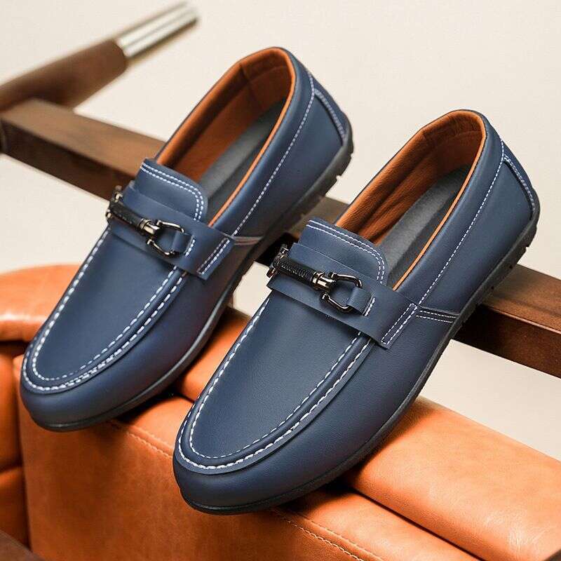 2025 New Plus Size Trendy British Style Low Top Loafers With Round Toe Casual Sports Leather Shoes For Men