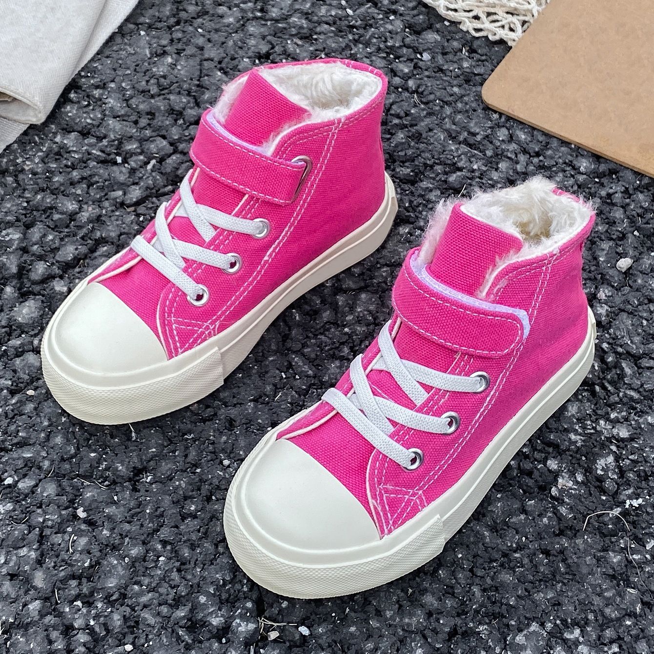 Kids Winter Board Shoes Thicken Plush Warm Children Boys Girls Cotton Shoes Kidsnest Square Head Kids Cotton Boots Toddler Winter Shoes Youth Size US8