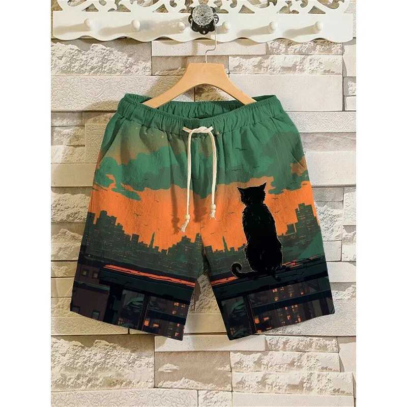 Cat Frog Fish Wolf 3D Printed Short Pants For Men Funny Animal Pattern Beach Shorts Summer Casual Street Breathable Swim Trunks Y250814