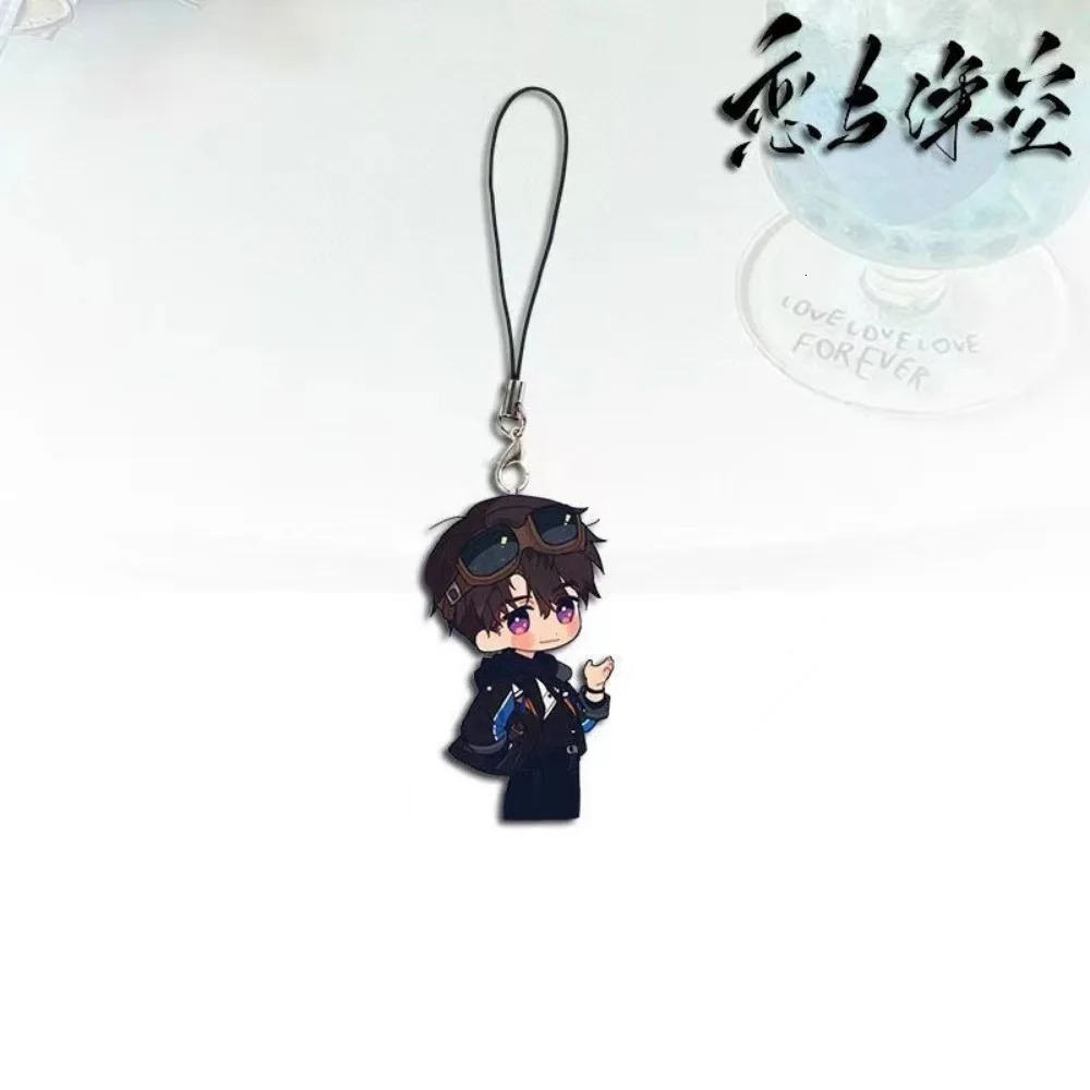 Love and Deepspace Sylus Qin Che Rafayel Xavier Zayne Q Version Cosplay Key Chain Acrylic Keychains Mobile Phone Lanyard Pendant 250811