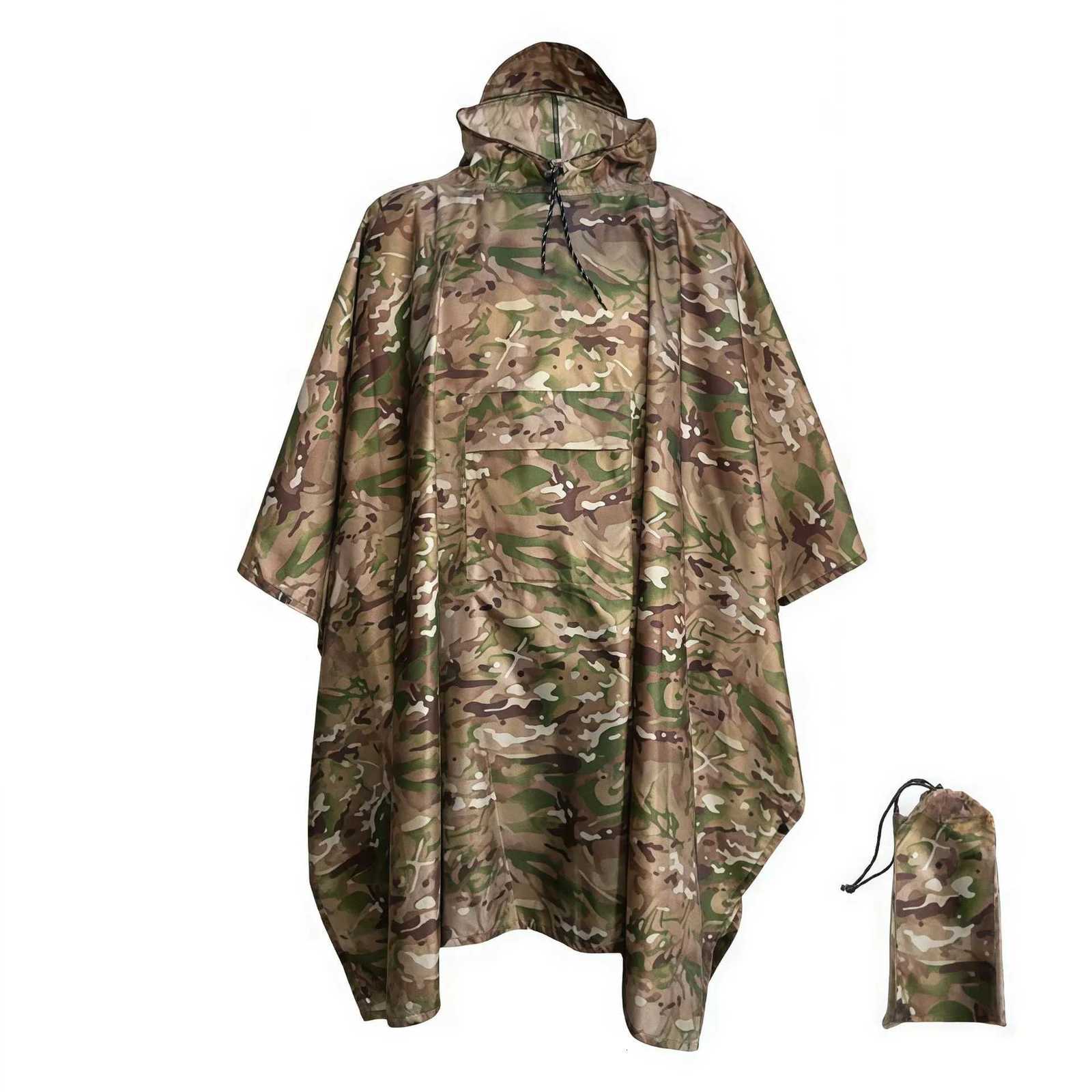2025 Best-selling three-in-one cloak raincoat adult outdoor hiking polyester multifunctional rain poncho Y250814