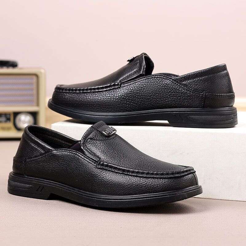 New Sheepskin Casual Leather Sole, Soft Genuine Leather, One Step Kick, Lefu Shoes, Men's Versatile