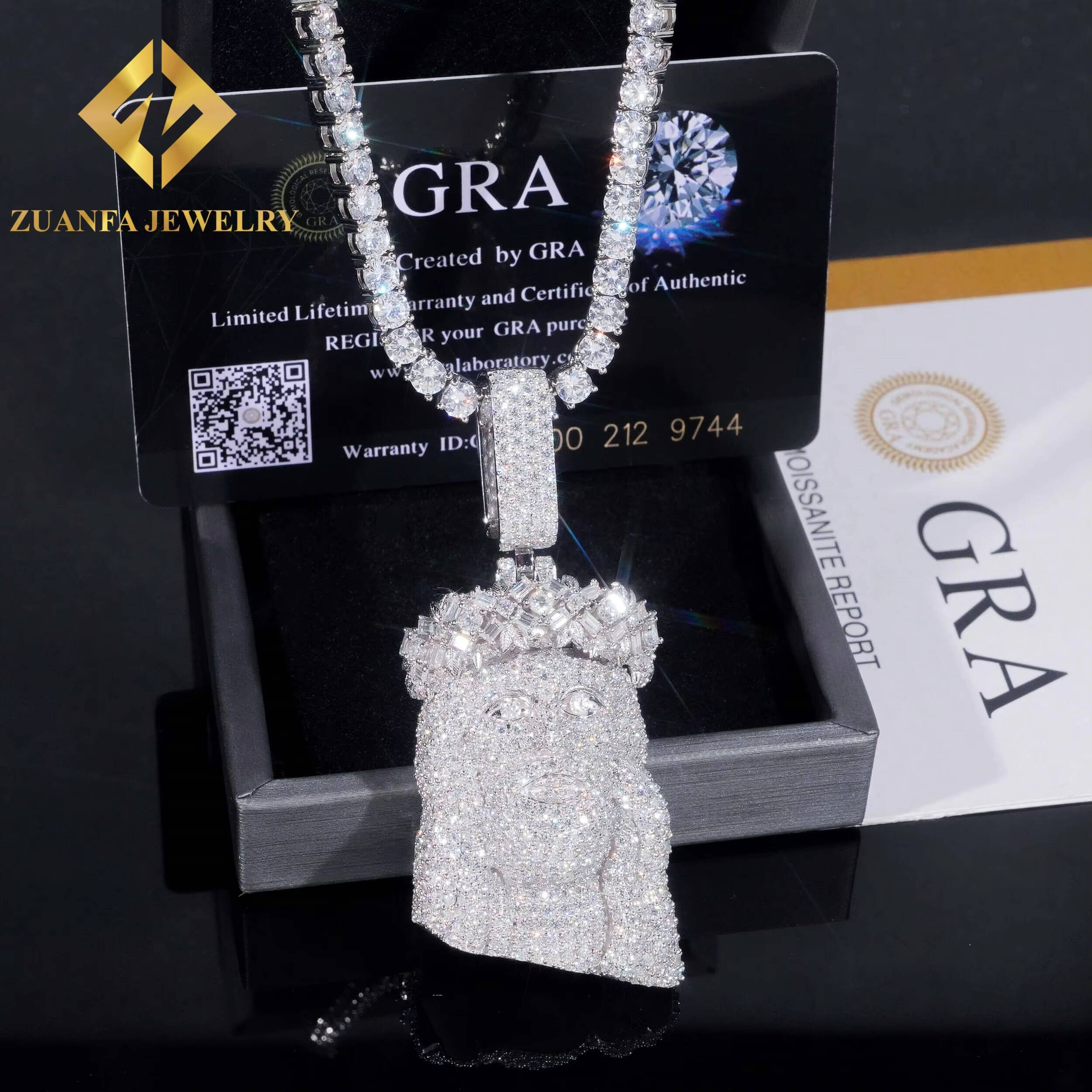 Hip Hop Jesus Jewelry 925 Silver VVS Moissanite Gold Plated Pendant Iced Out Fashion Pendant Fit Tennis Chain